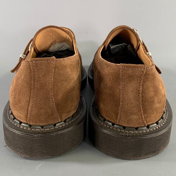 GEORGE COX Size 10 Brown 4200 MG MONK 593 Leather Creeper Loafers main image 4